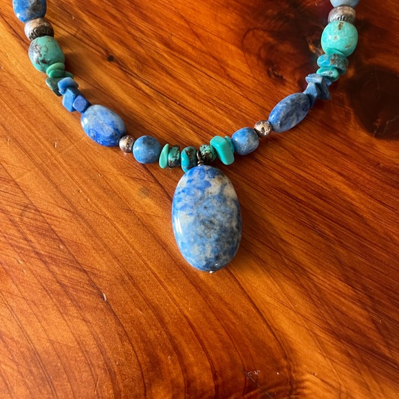 Sterling Silver Blue Lapis necklace - Picture 2 of 2